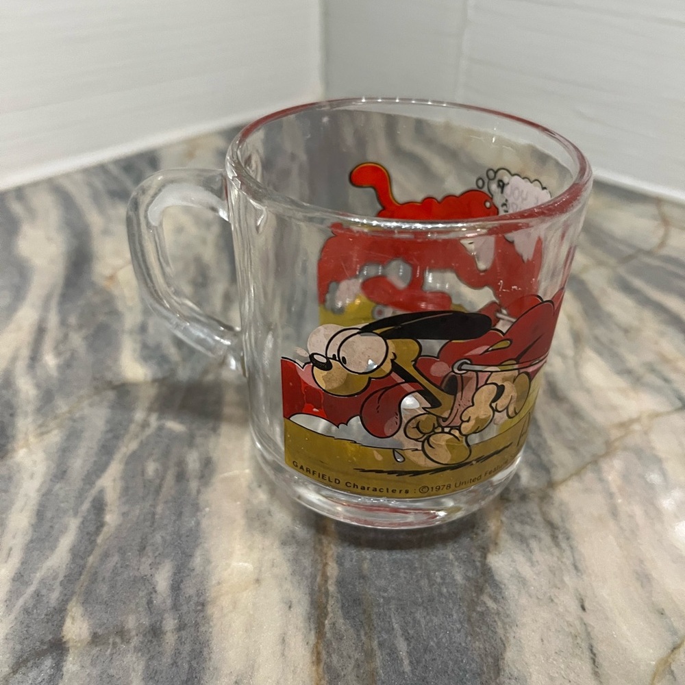 Garfield & Odie McDonald’s 1978 Promotional Glass Coffee Cup Mug